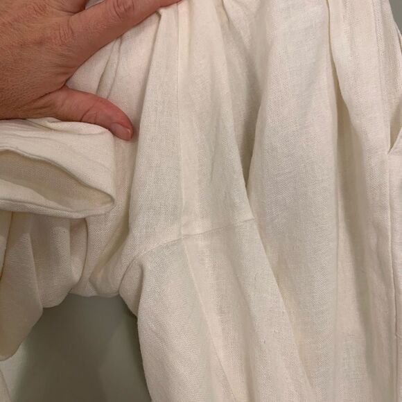 Sincerely Jules linen blend white elastic waist jogger pants size medium - Picture 11 of 12